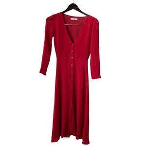 Reformation Dress Long Sleeve Womens Red Size 0
